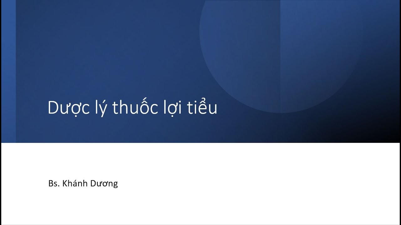 Dược lý thuốc lợi tiểu