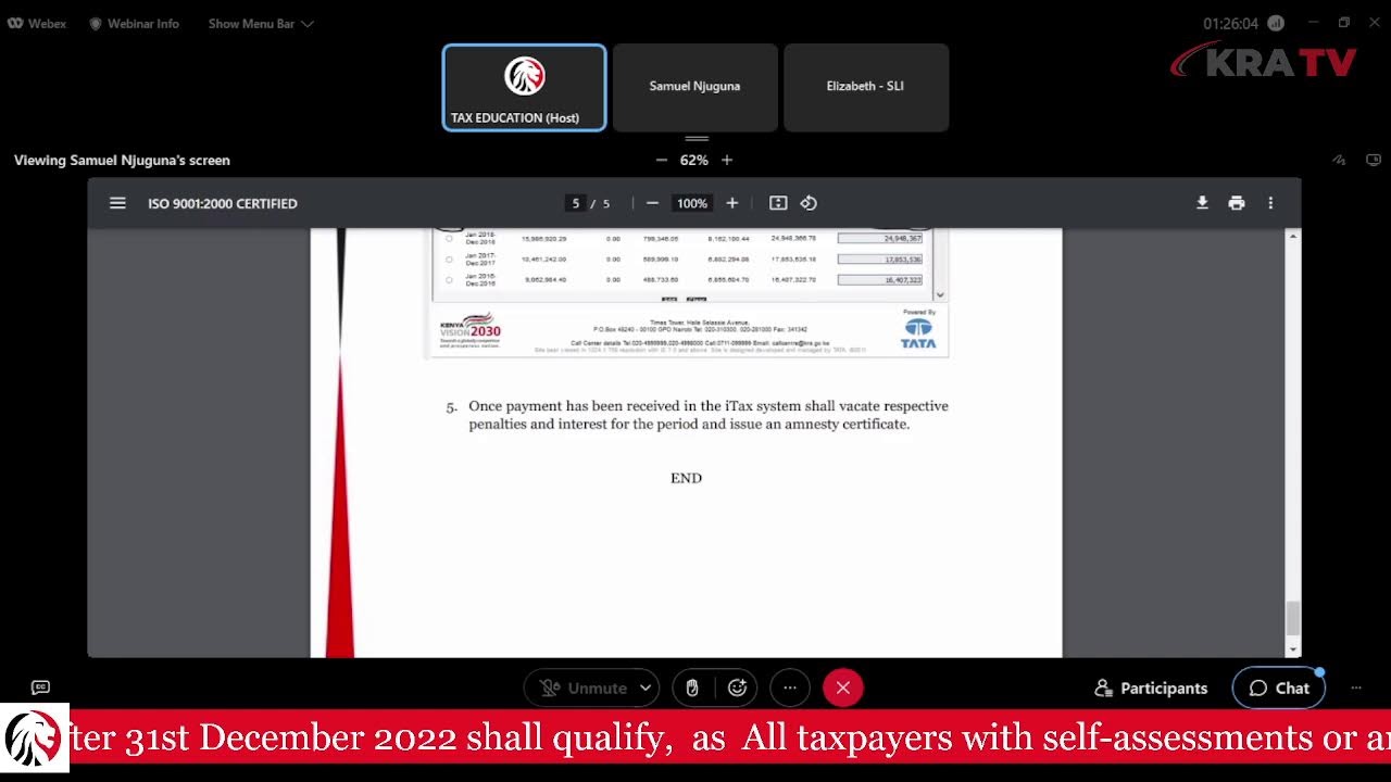 TAX AMNESTY ON INTEREST & PENALTIES FOR PERIODS UP TO 31ST DECEMBER,2022