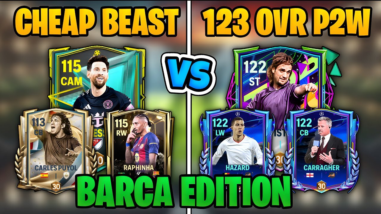 Cheap Beast Barcelona Edition vs 123 OVR P2W | FC Mobile
