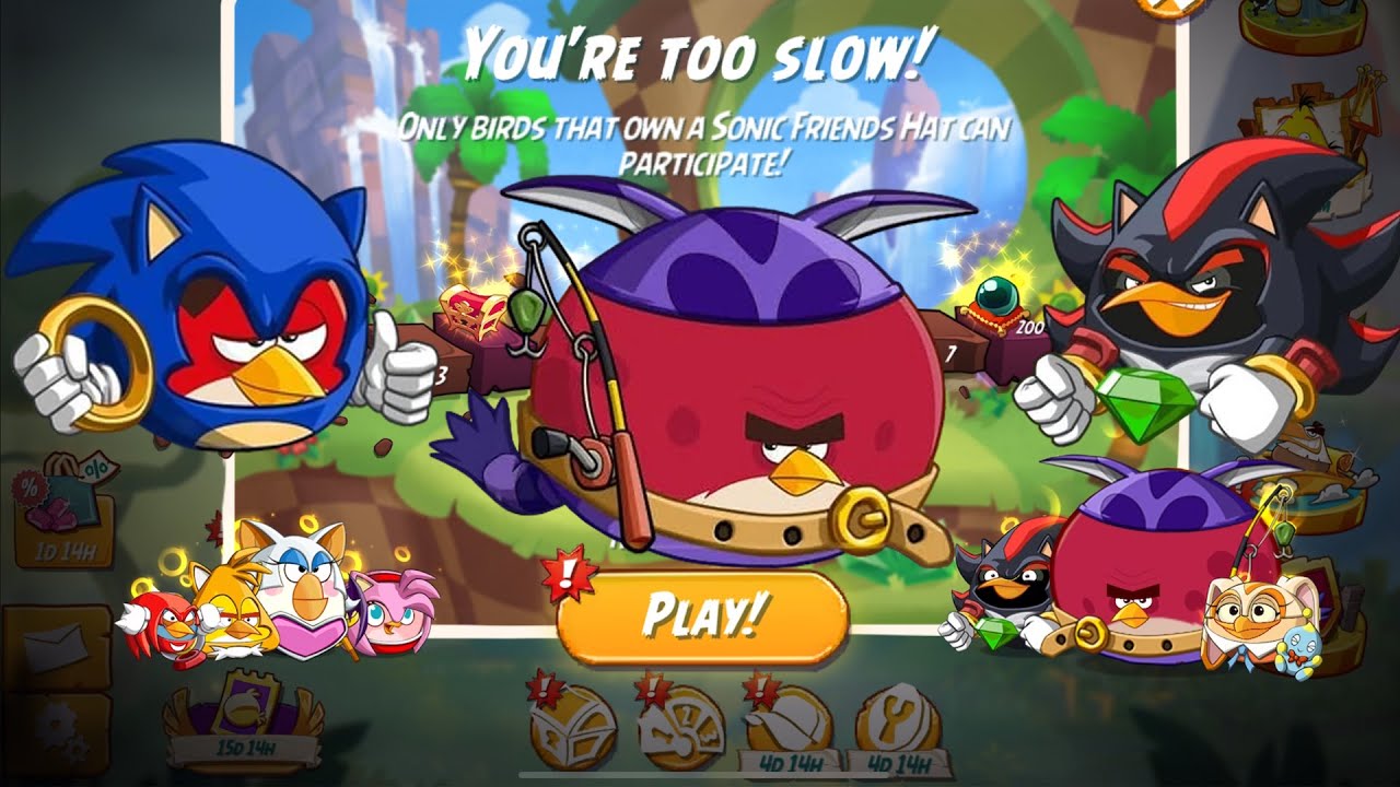 Angry Birds 2 Adventure Levels 1-8 Sonic Friends Hat Set Gameplay Walkthrough