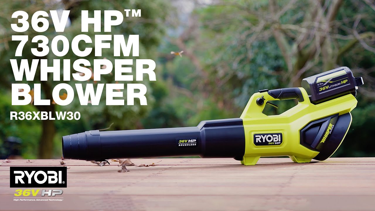 RYOBI 36V HP™ 730CFM Whisper Blower (R36XBLW30) in action