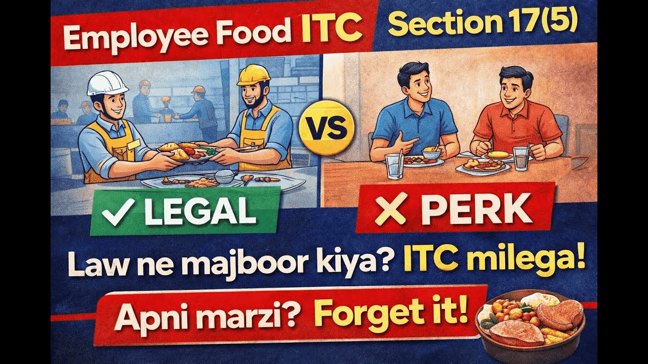 Employee Food Expenses pe GST ITC Milega Ya Nahi? 🤔 | Section 17(5) Explained