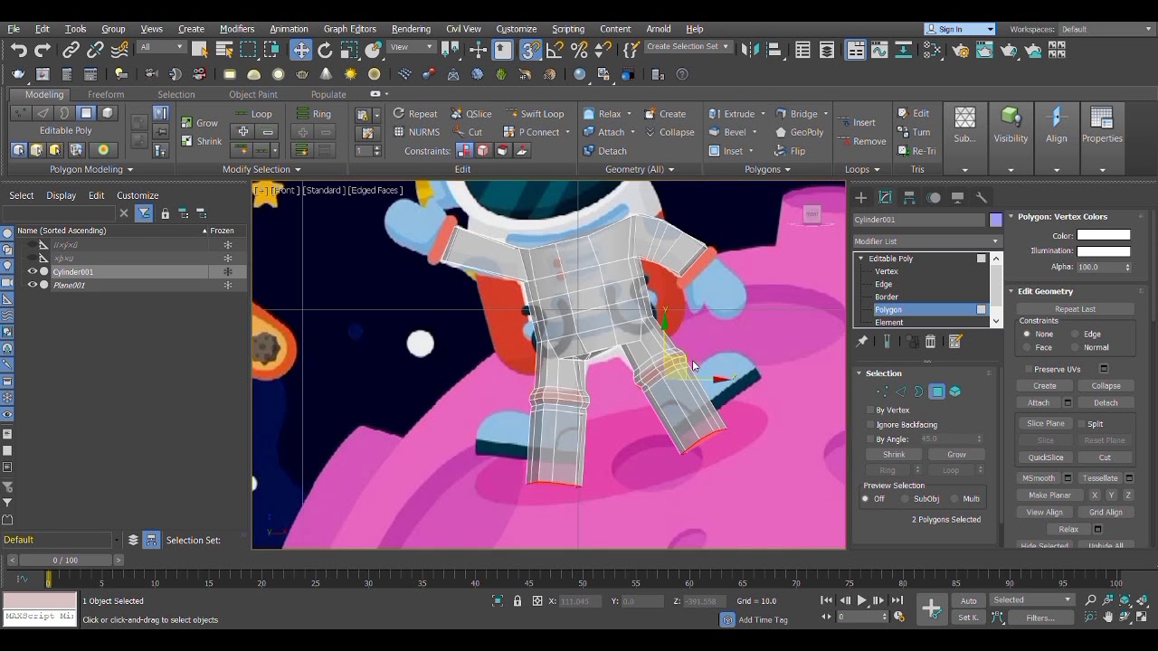 3d's Max modeling an astronaut body