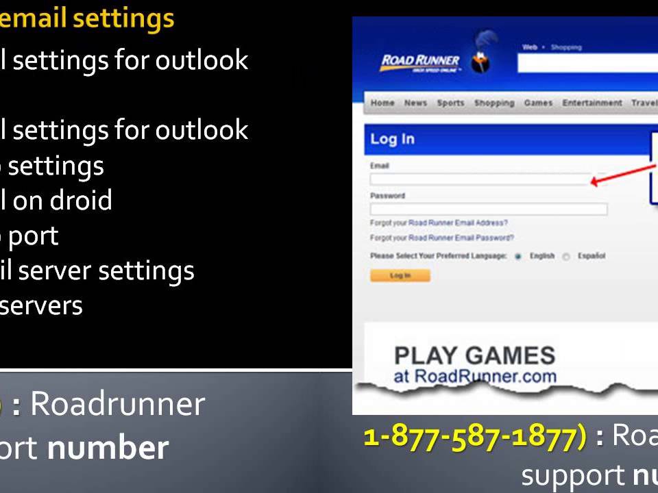Roadrunner technical support phone number: Roadrunner email server settings