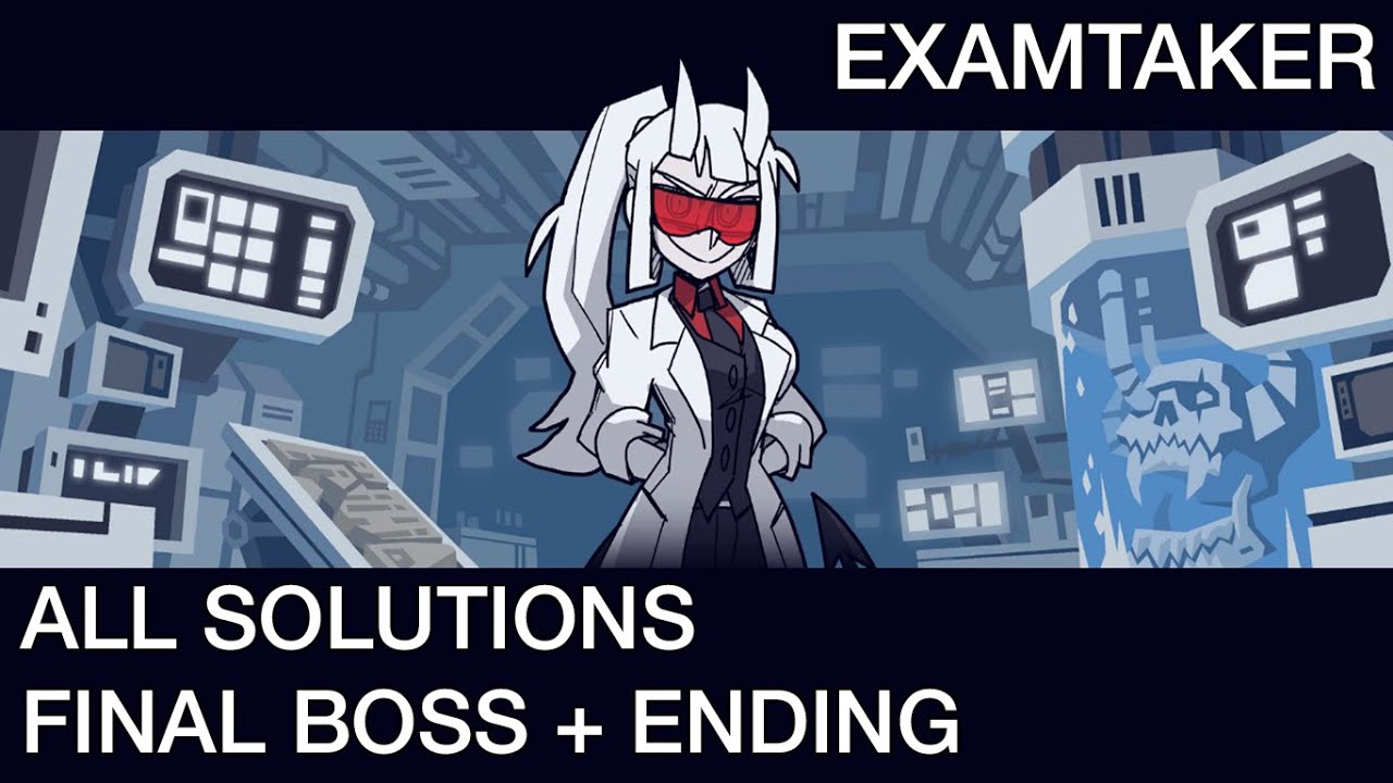 Helltaker Examtaker All Solutions + Final Boss + Ending Full Walkthrough