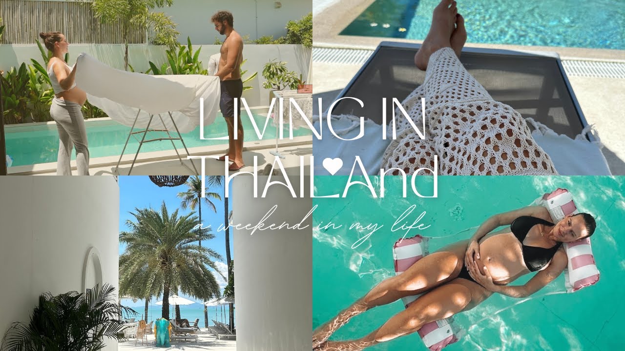 LIVING IN THAILAND, SPEND THE WEEKEND WITH ME - groceries, tambo beach club, days at the villa 🤍