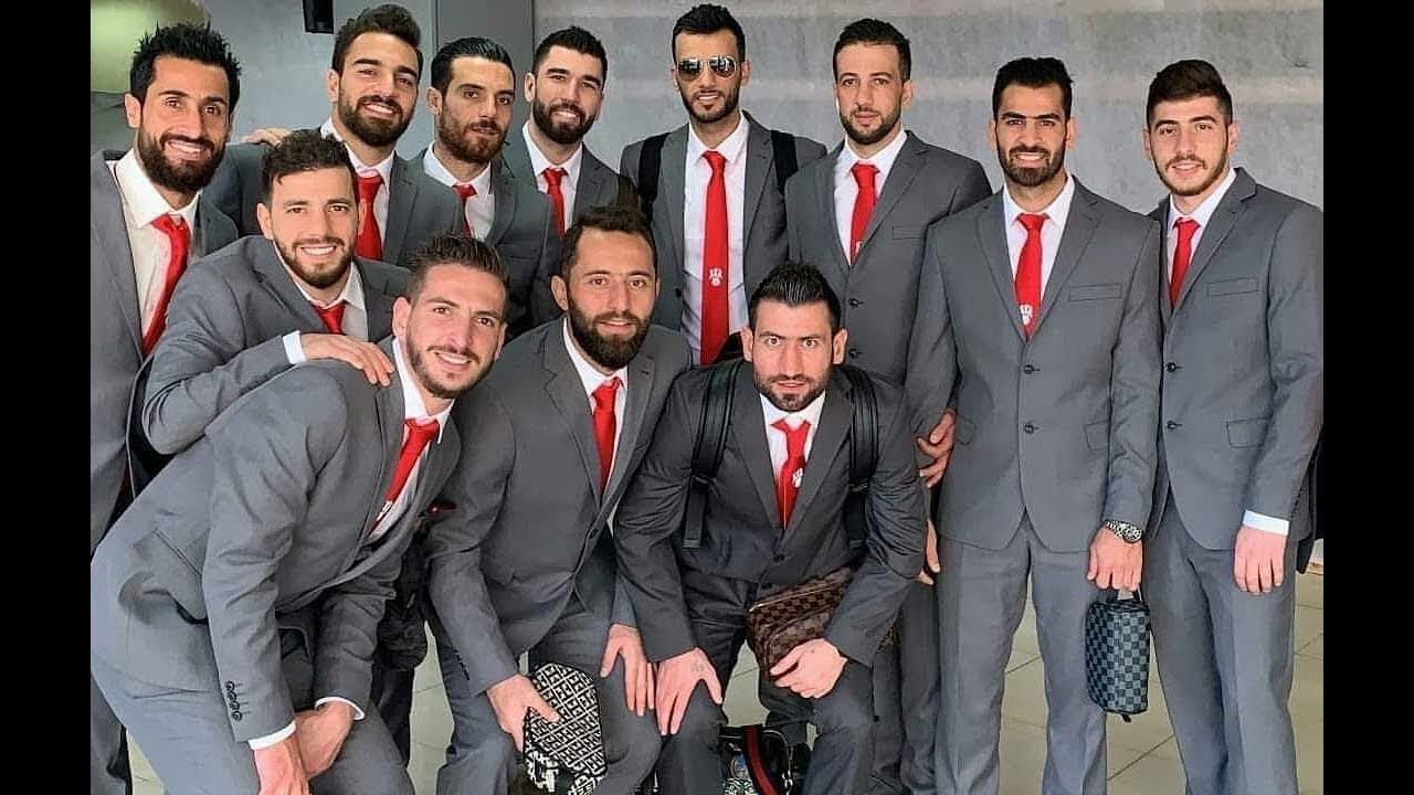 استقبال كبير لمنتخب سوريا في الامارات –الصالح العالمة الأومري والميداني يتحدثون والخطيب يمازح المواس