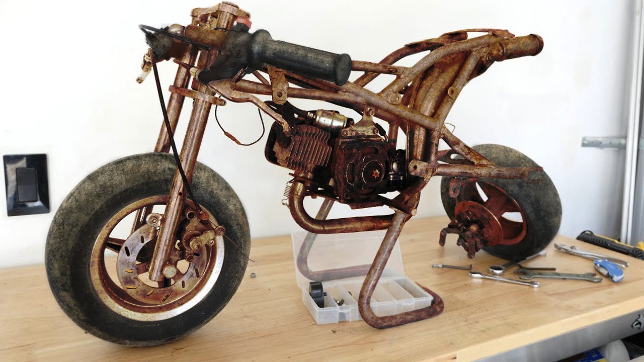 Restoration Abandoned $30 Pocket Bike 49cc Miniature Motorcycle Repair