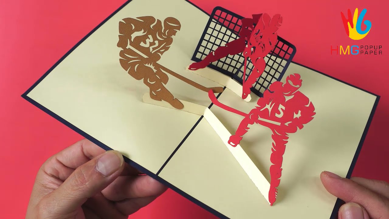 Sport 3D Greeting Card | Hockey Pop-up Card