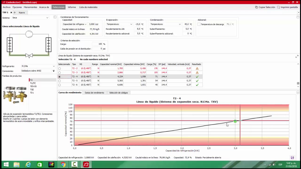 SELECCION DE VALVULAS EXPANSION TERMOSTATICAS Y ORIFICIOS CON EL PROGRAMA COOLSELECTOR DE DANFOSS