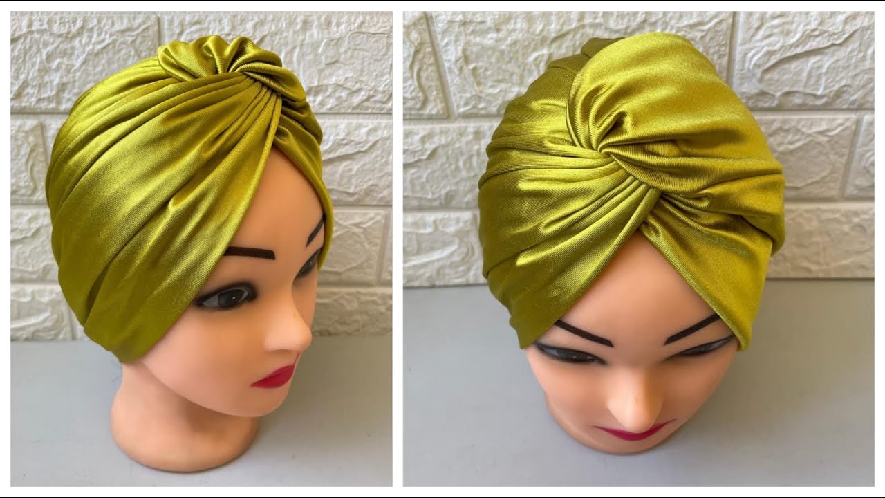 كيفية خياطة توربان بقماش قطيفة مطاطي  How to make a turban / Sewing tutorial