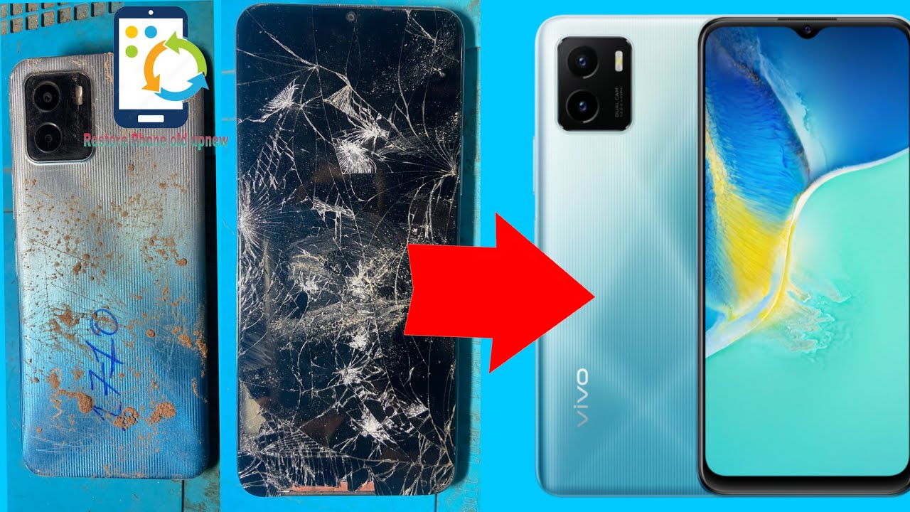 vivo y15s cracked LCD and shell changed from old to new។(Restore phone old upnew)