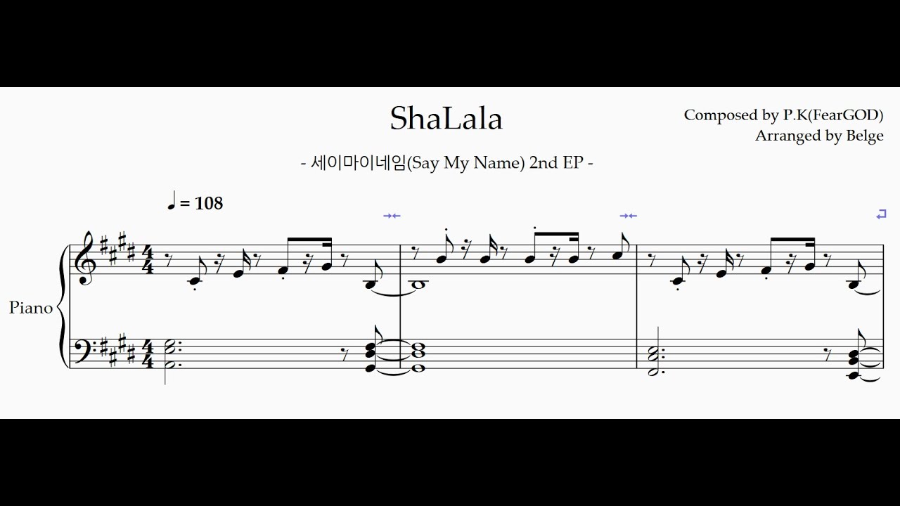 SAY MY NAME(세이마이네임) ShaLala Piano cover