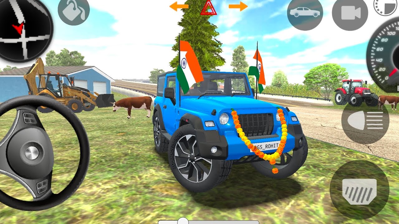 Modified Mahindra Thar😈Games: Light Blue Thar (Gadi Wala Games) Car Indian Game - part 0036 