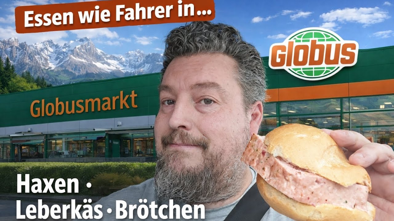 Essen wie Fahrer in... Globus Haxen Leberkäs Brötchen 