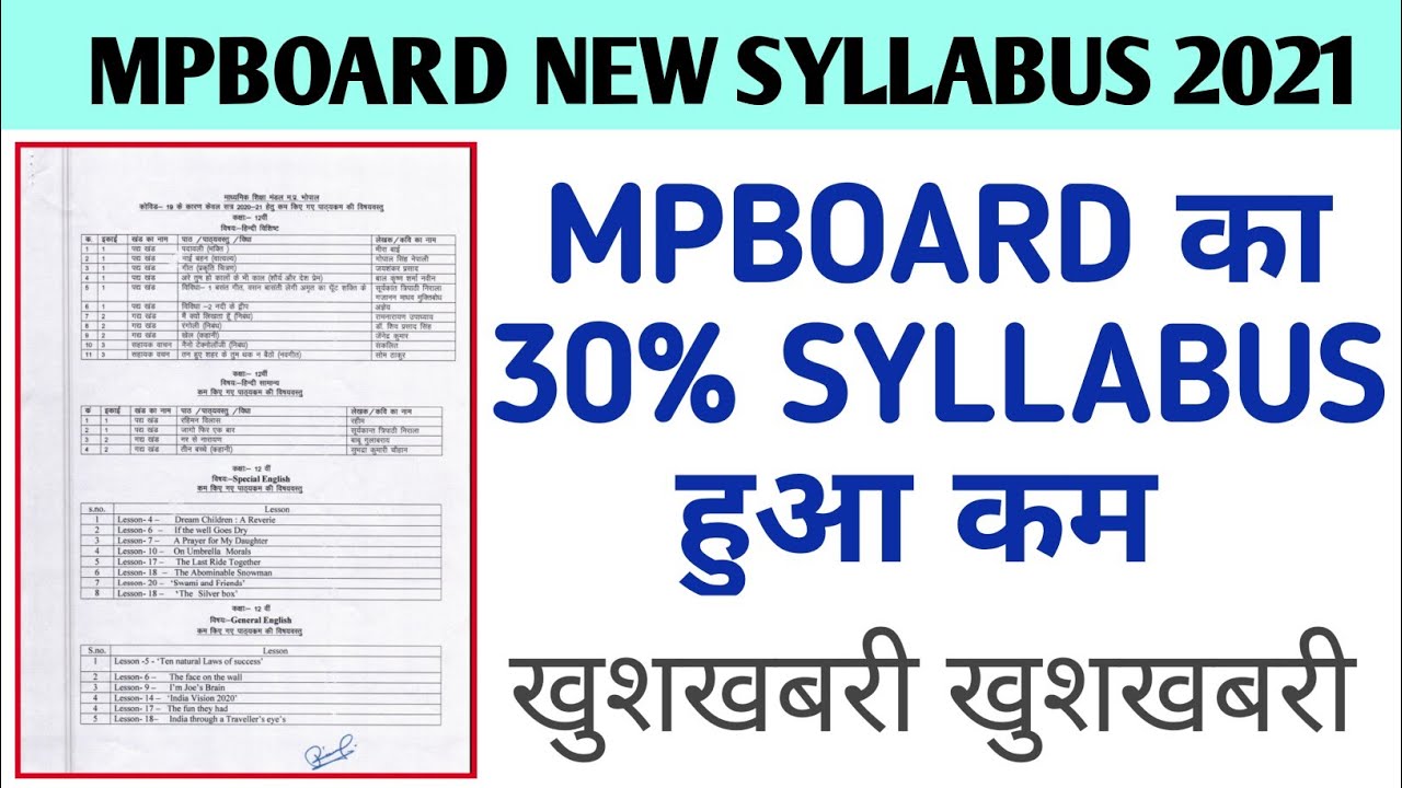 mpboard new syllabus 2021 | mpboard syllabus | Study Gear