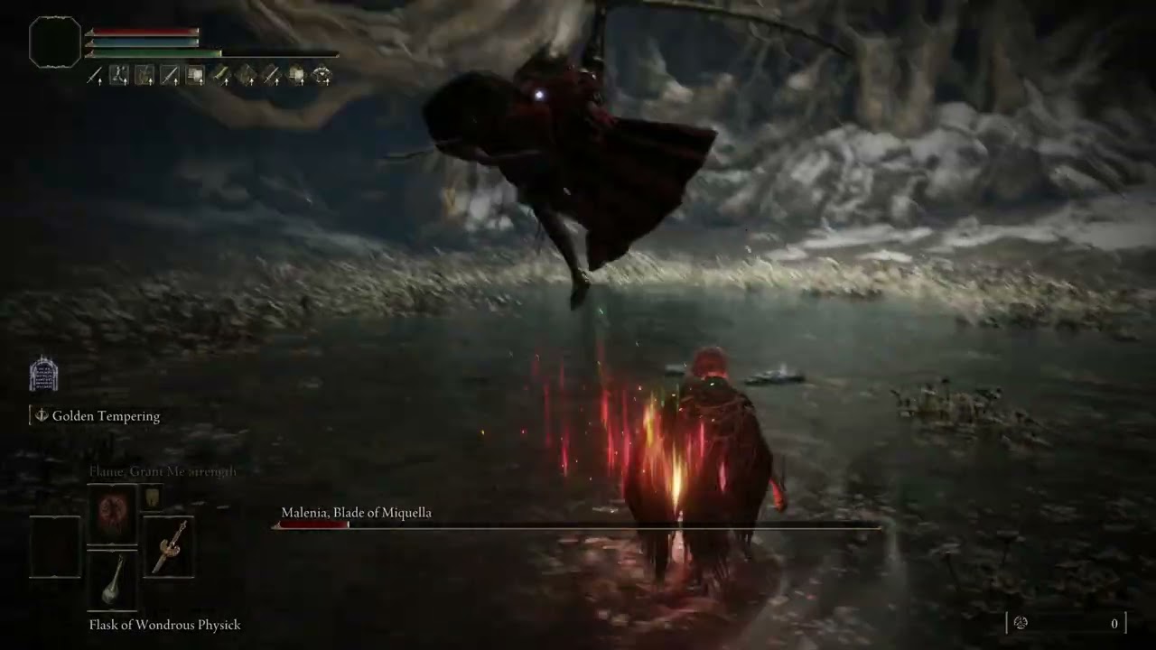 Elden RIng Malenia No Hit Test vid(Ornamental Staraight Sword)