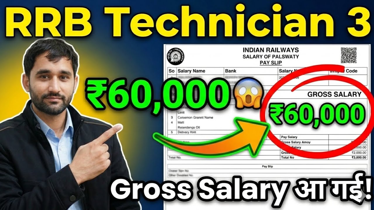 RRB Technician Grade 3 Salary 2026 | ₹60,000 Gross 😱 In Hand Salary + Salary Slip Proof
