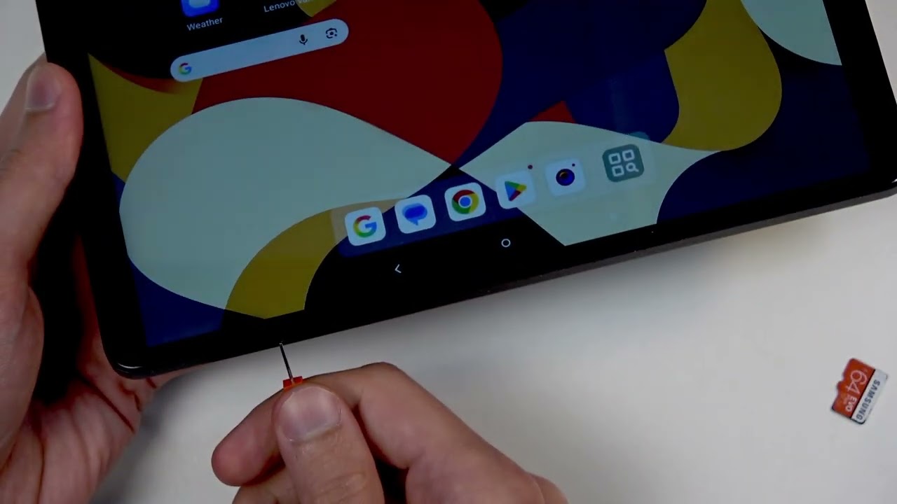 LENOVO Tab One — как вставить SD-карту