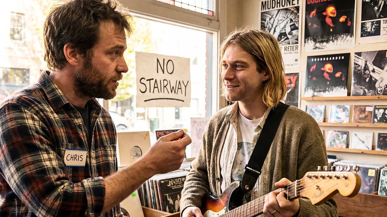 Kurt Cobain Gets Guitar Lesson on His OWN Song — The Employee's Face Says EVERYTHING