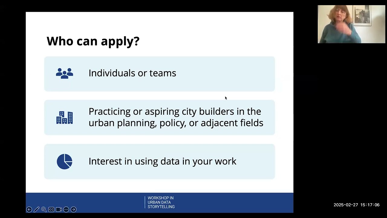 Workshop in Urban Data Storytelling Info Session Recording
