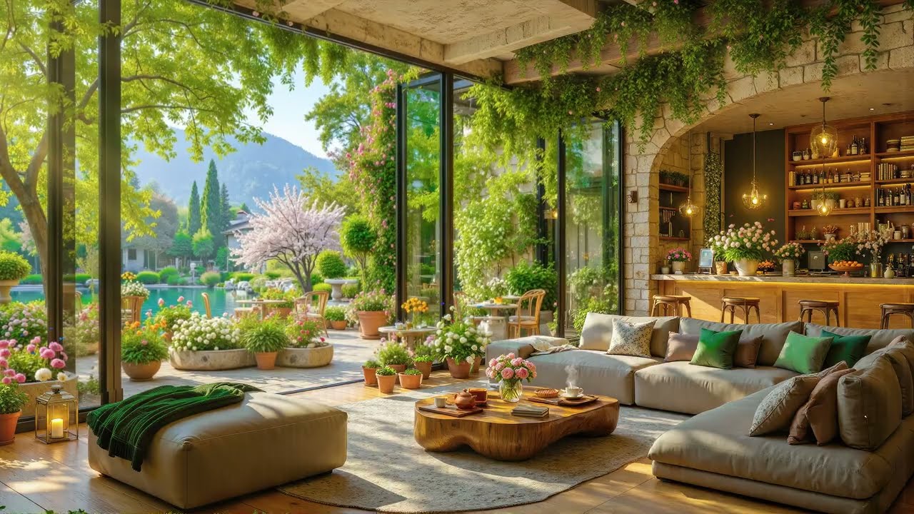 Relaxing Indoor Jazz by the Garden | Cozy Café Jazz with Natural Light for Working & Deep Focus