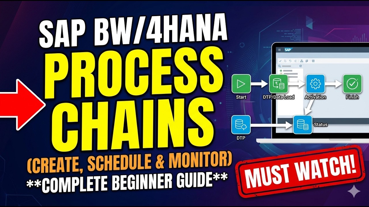 SAP BW4HANA Process Chain Tutorial |Create, Schedule & Monitor|(Full Beginner Guide)Must Watch#sap