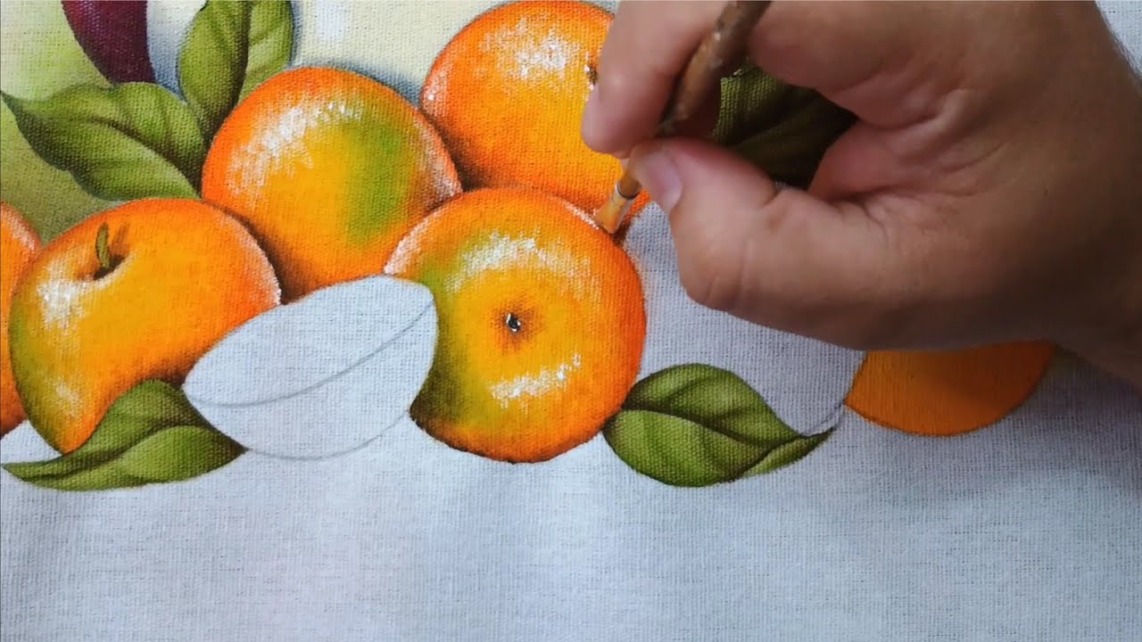 Aprenda Pintar Laranjas Pintura em Tecido Parte 2, Aula 513 Bruno Silva