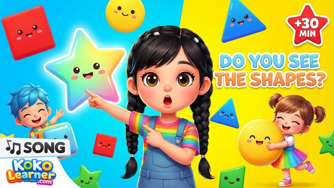 Shapes Song for Kids 🔺 Learn Shapes Circle Square Triangle | 30 Minutes | Koko Learner