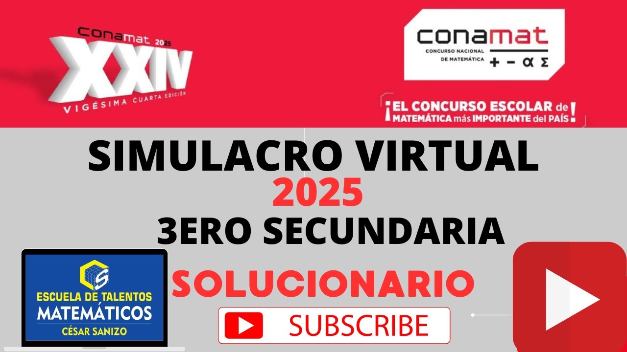 SIMULACRO VIRTUAL CONAMAT 2025 3°SEC | PREGUNTAS ÁLGEBRA