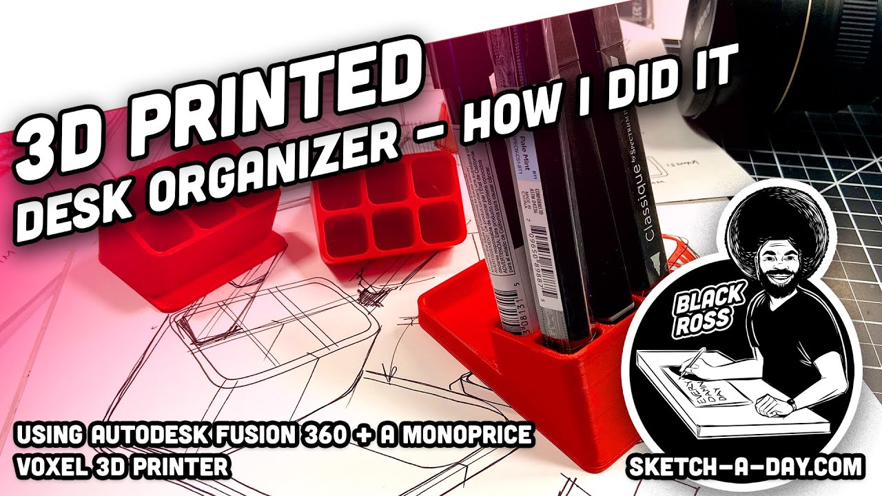 Fusion 360: Draw, Design, CAD, Prototype - 3d printing my own marker organizer.