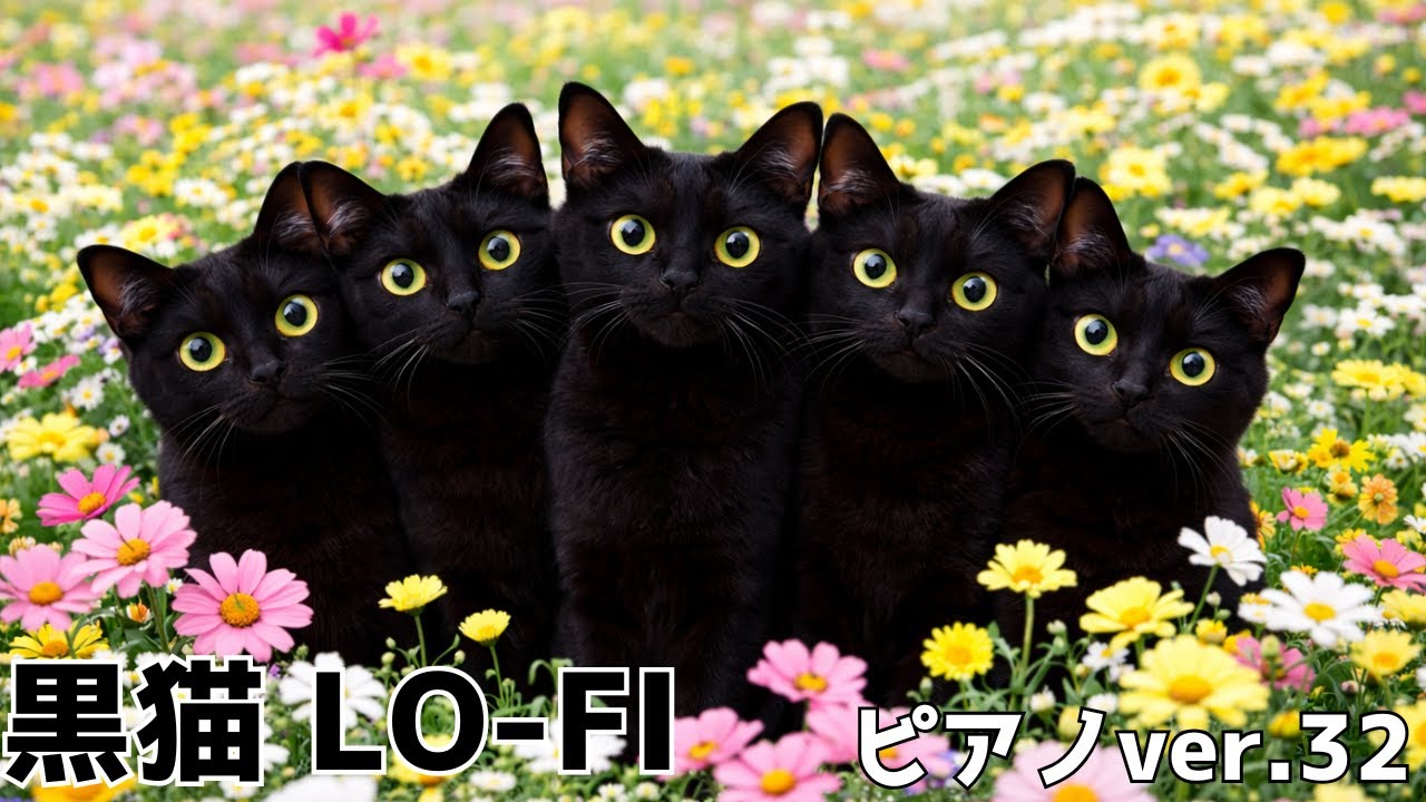 【ローファイ黒猫ピアノ 癒やしのBGM ver.32】