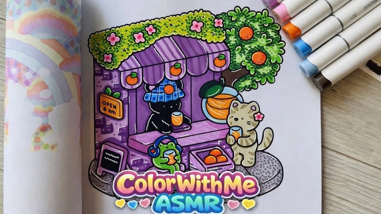Color With Me ASMR | Little Friends | Cozy Coloring 🌸✨ | Short Version (9-Minute)