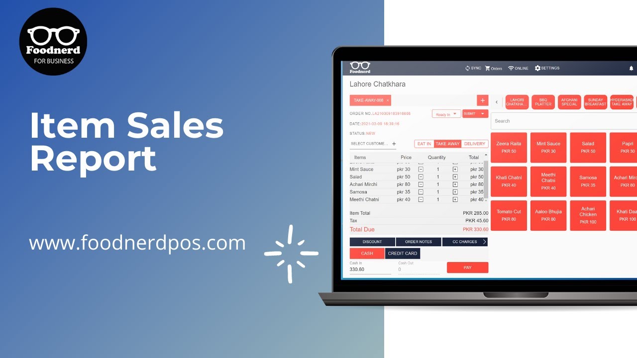 Item Sales Report - Foodnerd POS (Restaurant POS Software)