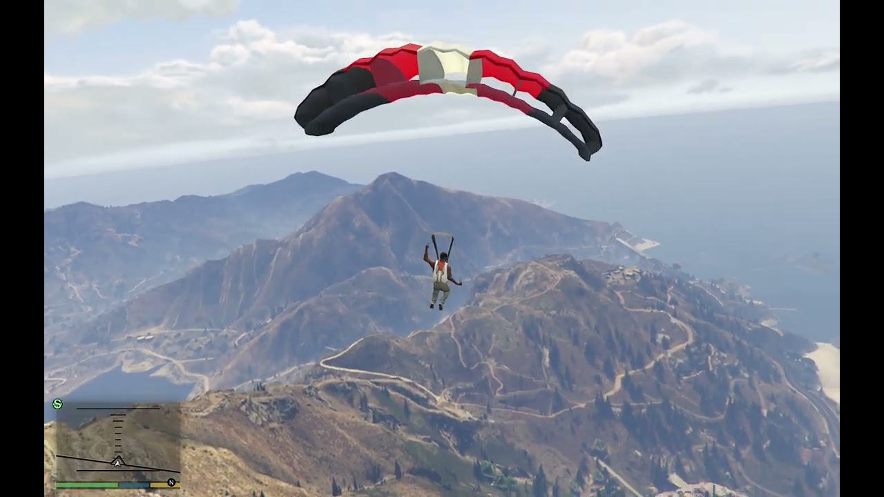 Parachute flying in GTA V from Mount Chiliad