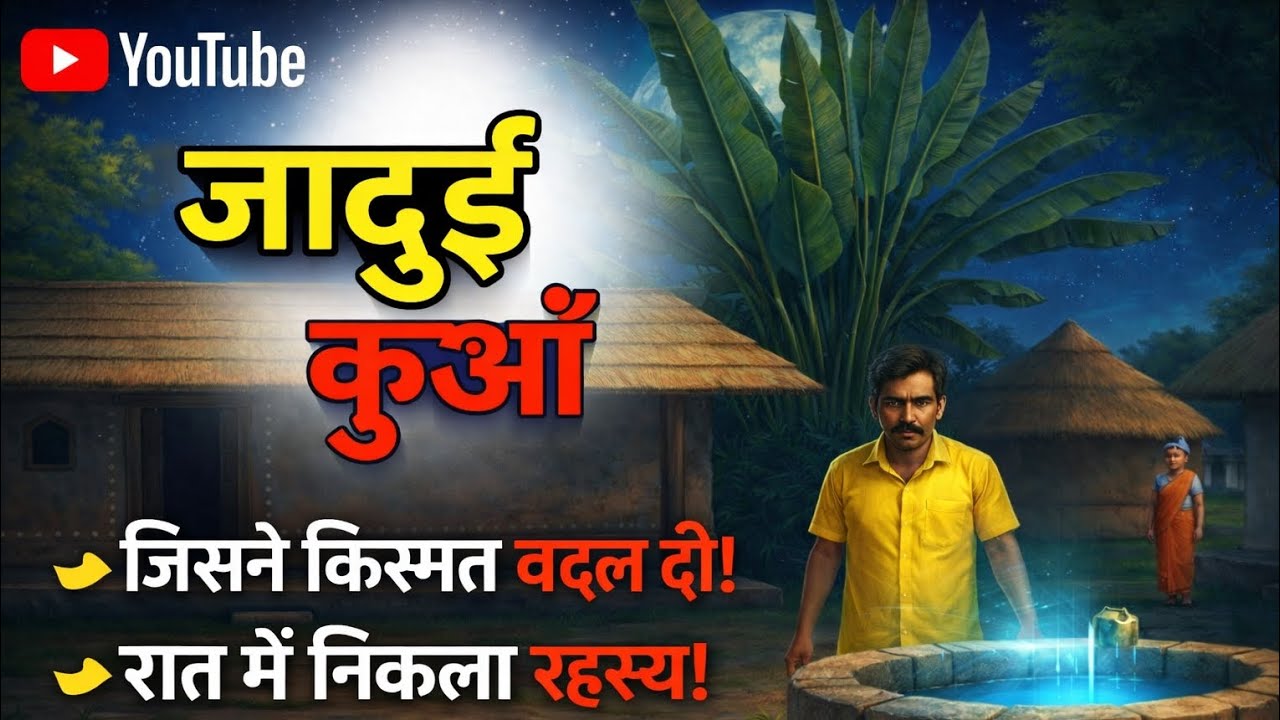 जादुई कुआँ 😱  एक रात में बदल गई किस्मत  रहस्यमयी कहानी#trending #cartoon #hindi #viralvideo #aivideo