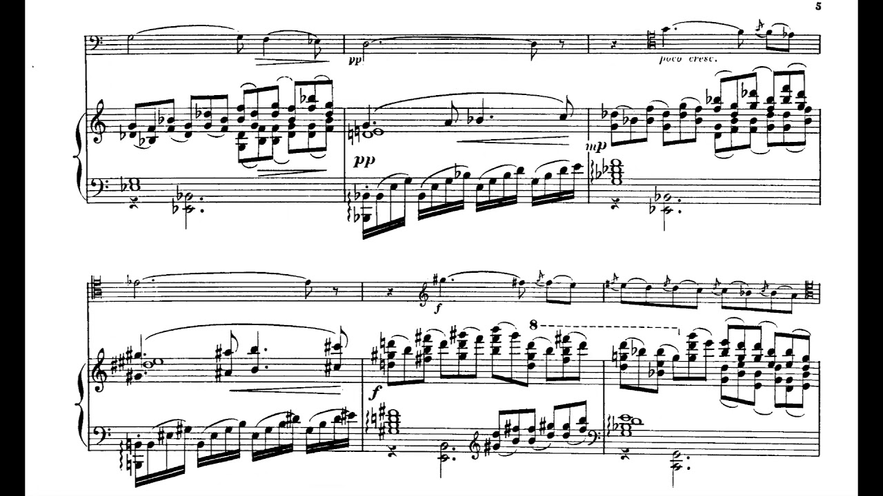 Florent Schmitt - Chant Elégiaque for 'Cello and Piano (1903) [Score-Video]