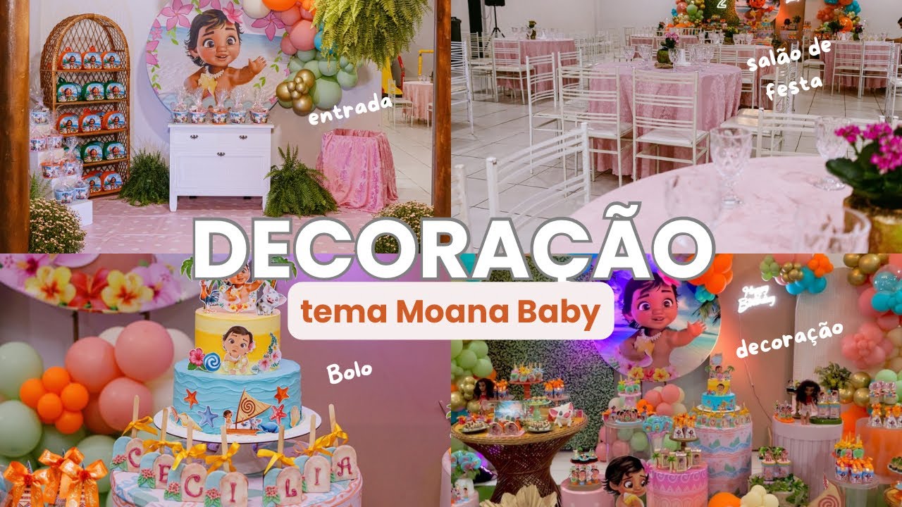 “DECORAÇÃO MOANA BABY: Montagem Completa + Centro de Mesa Tropical com Coco!” #aniversarioinfantil