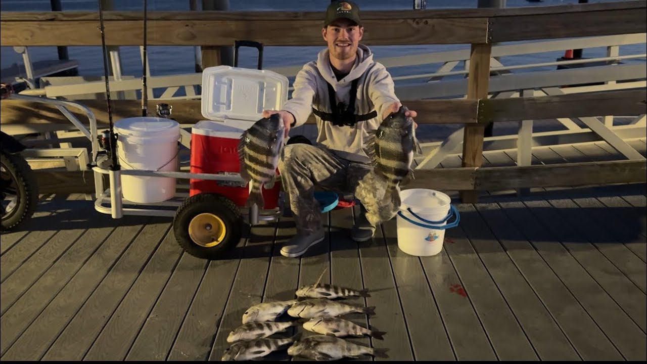 FISHING WITH BOOSTEDBOIZ EMILIO……SHEEPHEAD HOT BITE……CRAZY ACTION💯💪…….
