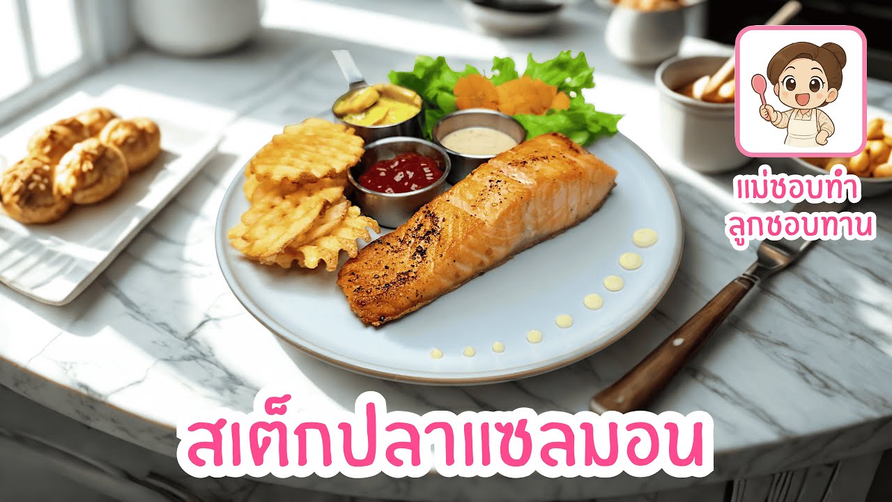 EP 8 - สเต็กปลาแซลมอน พร้อมซอสมัสตาร์ดมะนาว เข้ากันดีมากเลยค่ะ