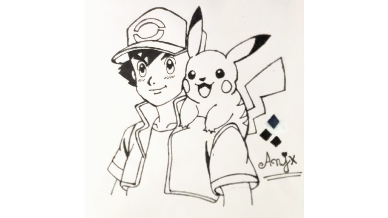 Cute Pikachu Drawing ⚡ Easy Anime Sketch 🎨
