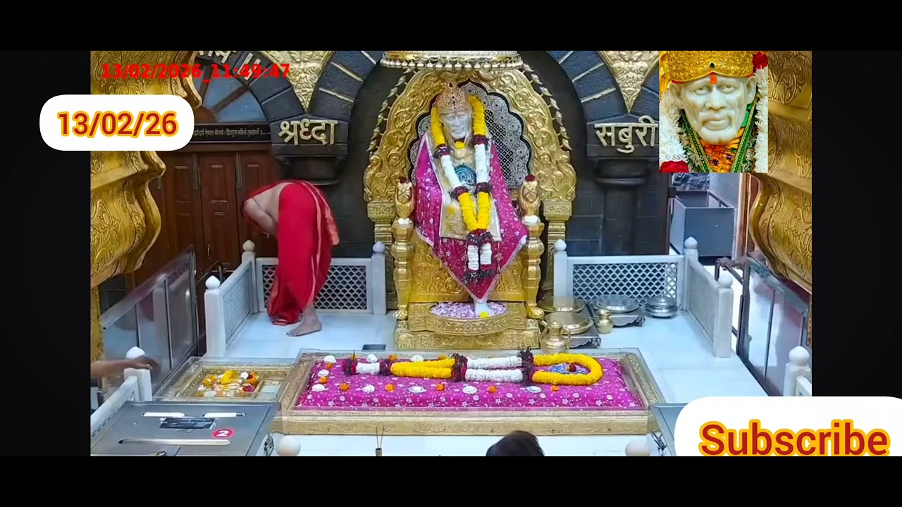 Sai Baba Darshan Live Madhyan Aarti 13/02/26