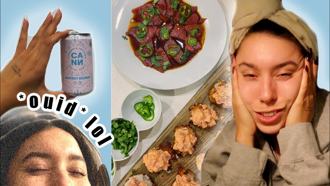 trying *ouid* drinks + spicy tuna recipe! | vlogmas day 2