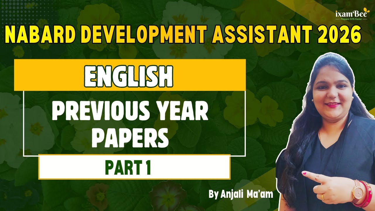 NABARD DA 2026 | English - Previous Year Questions - Part 1 |  By Anjali Ma'am