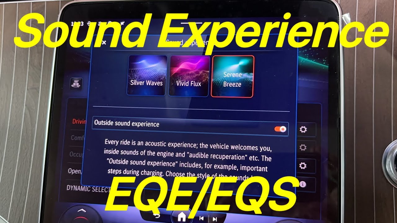 Mercedes Sound Experience In EQE350+: Silver Wave, Vivid Flux and Serene Breeze Activated by coding