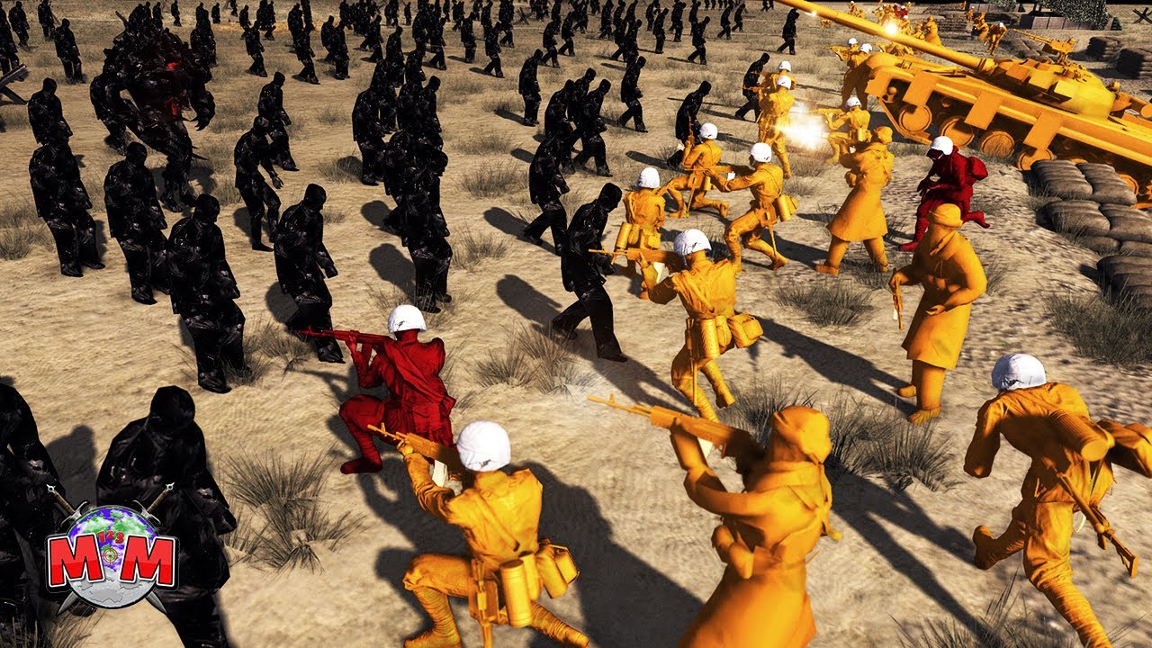 OBSIDIAN ZOMBIE COUNTER-ATTACK ! Army Men Of War | Battle Simulator