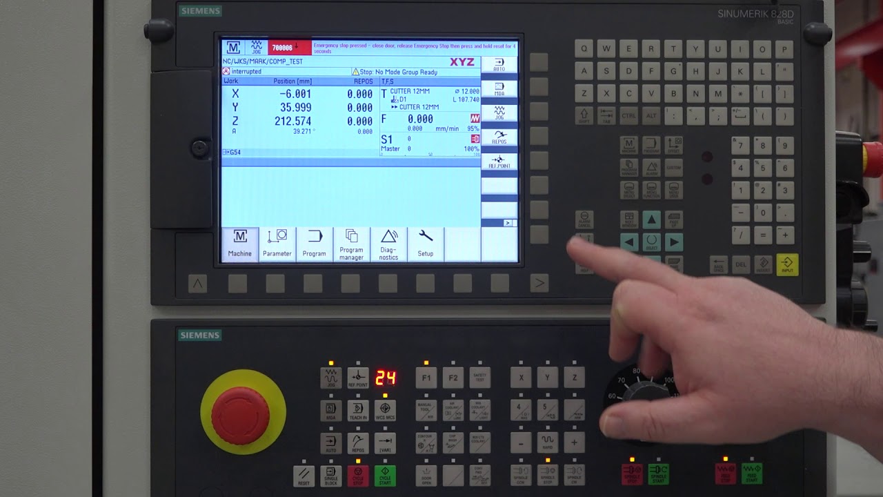 How to save data and back up machine on a Siemens 828D control
