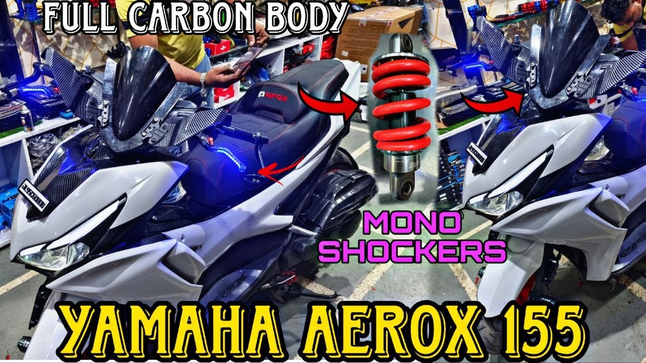 India First Full AEROX 155 Carbon Dipped | Mono Shocker Installed | Lighting Livers | SKD Originals