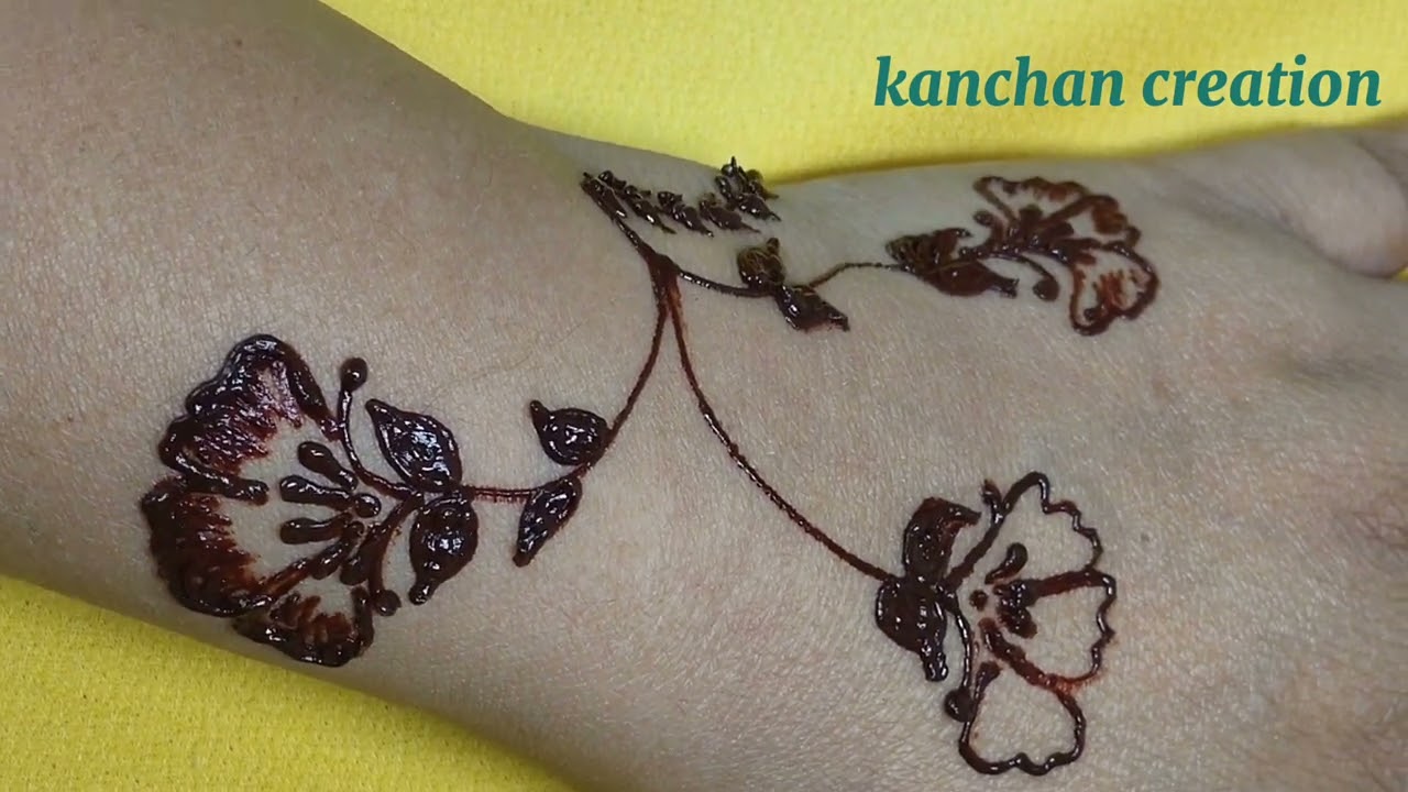 Easy flower pattern mehndi/ trendy and simple henna / back hand mehndi /New mehndi design