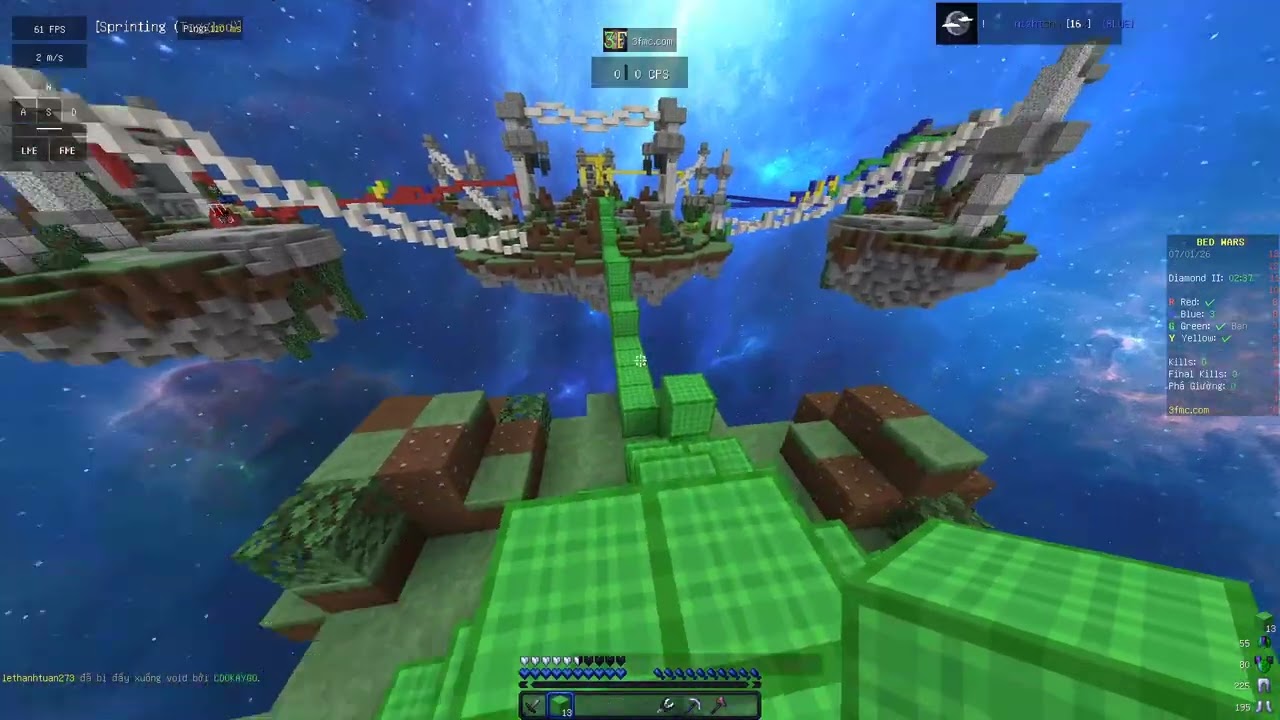 Chơi bedwars đến khi tốt nghiệp cấp 3 #118 (ligggggggg)